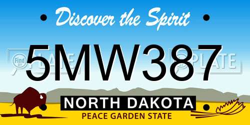 5MW387 North Dakota License Plate