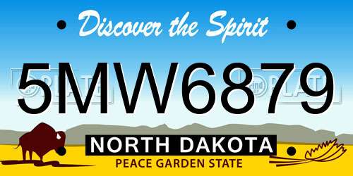 5MW6879 North Dakota License Plate
