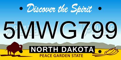 5MWG799 North Dakota License Plate