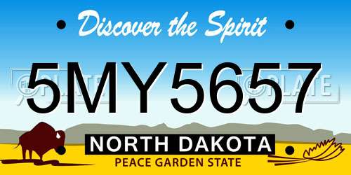 5MY5657 North Dakota License Plate
