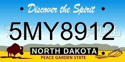 5MY8912 North Dakota License Plate