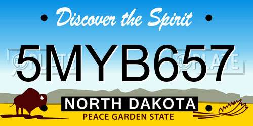 5MYB657 North Dakota License Plate