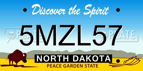 5MZL57 North Dakota License Plate