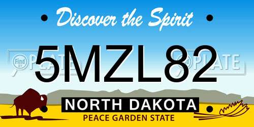 5MZL82 North Dakota License Plate