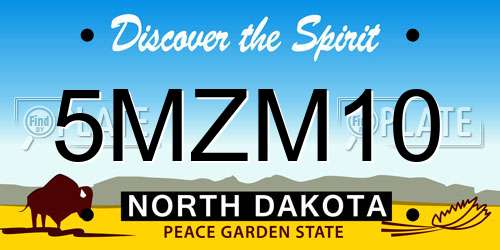 5MZM10 North Dakota License Plate