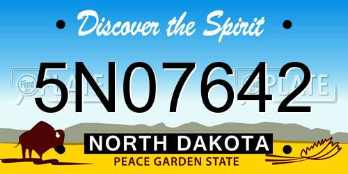 5N07642 North Dakota License Plate