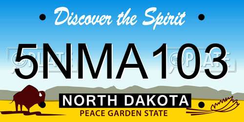 5NMA103 North Dakota License Plate