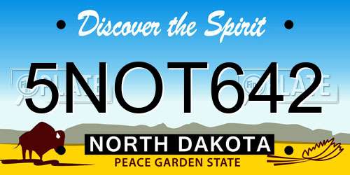 5NOT642 North Dakota License Plate