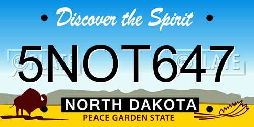 5NOT647 North Dakota License Plate