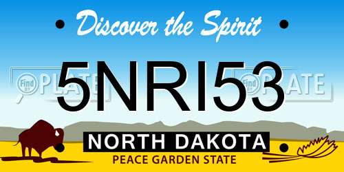 5NRI53 North Dakota License Plate