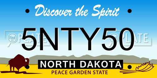 5NTY50 North Dakota License Plate