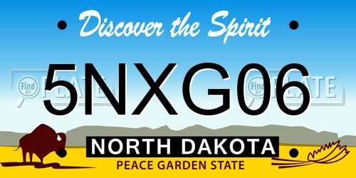5NXG06 North Dakota License Plate