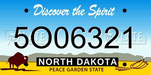 5O06321 North Dakota License Plate