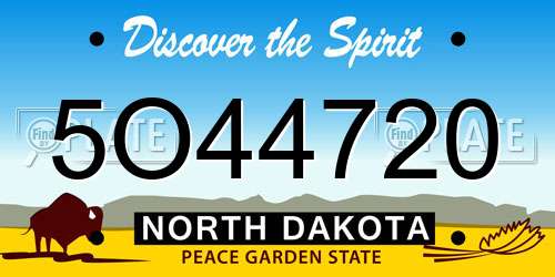 5O44720 North Dakota License Plate