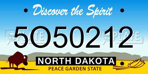 5O50212 North Dakota License Plate
