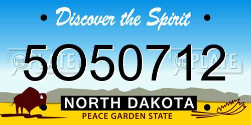 5O50712 North Dakota License Plate