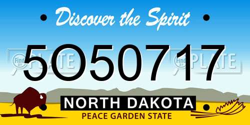 5O50717 North Dakota License Plate