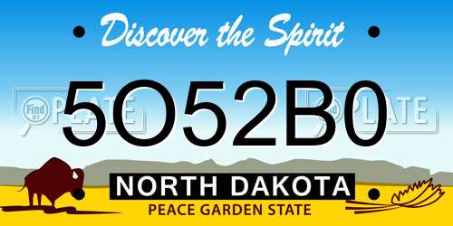 5O52B0 North Dakota License Plate