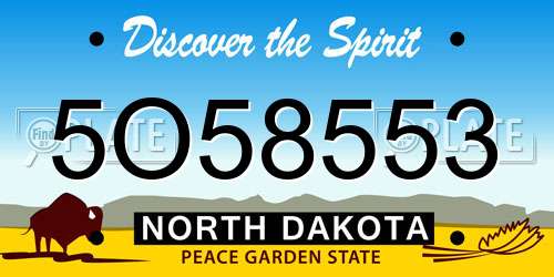 5O58553 North Dakota License Plate
