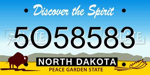 5O58583 North Dakota License Plate