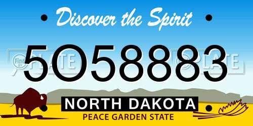 5O58883 North Dakota License Plate