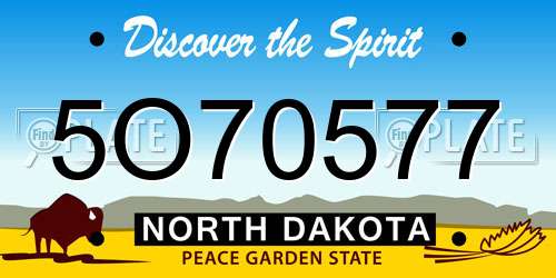 5O70577 North Dakota License Plate