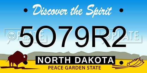 5O79R2 North Dakota License Plate