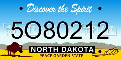5O80212 North Dakota License Plate