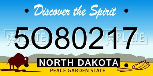 5O80217 North Dakota License Plate