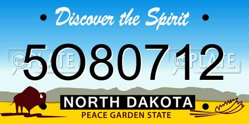 5O80712 North Dakota License Plate
