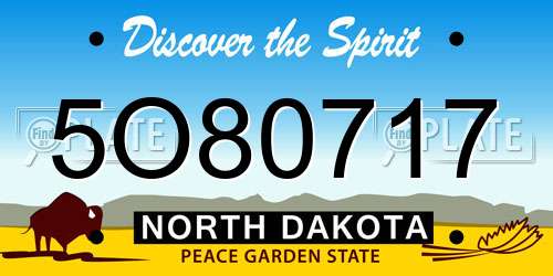 5O80717 North Dakota License Plate