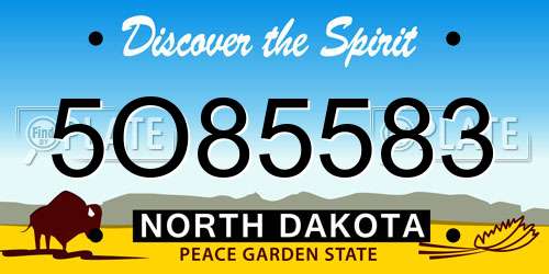 5O85583 North Dakota License Plate