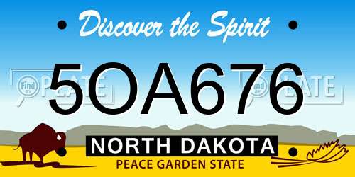5OA676 North Dakota License Plate