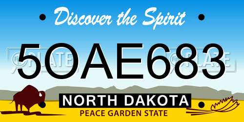5OAE683 North Dakota License Plate
