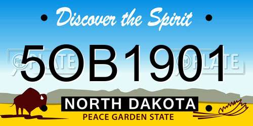 5OB1901 North Dakota License Plate