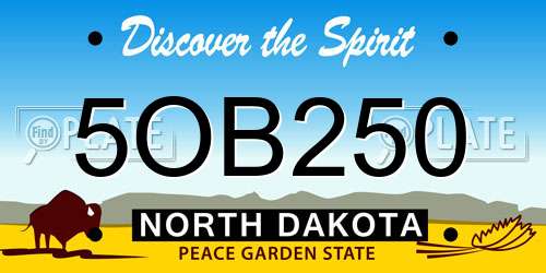 5OB250 North Dakota License Plate