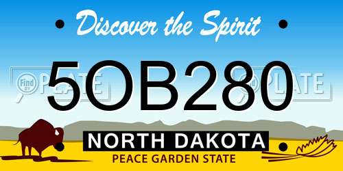 5OB280 North Dakota License Plate