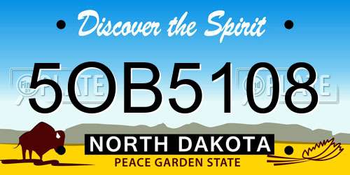 5OB5108 North Dakota License Plate