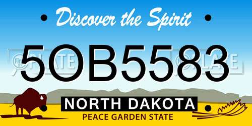 5OB5583 North Dakota License Plate