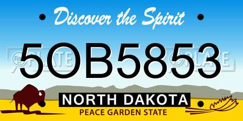 5OB5853 North Dakota License Plate