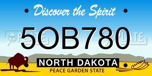 5OB780 North Dakota License Plate
