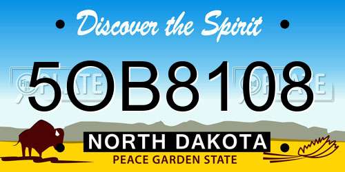5OB8108 North Dakota License Plate