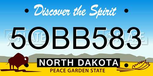 5OBB583 North Dakota License Plate