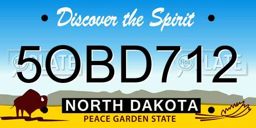 5OBD712 North Dakota License Plate