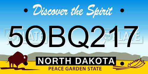 5OBQ217 North Dakota License Plate
