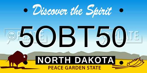 5OBT50 North Dakota License Plate