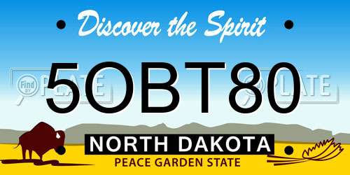 5OBT80 North Dakota License Plate