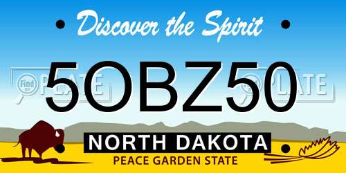 5OBZ50 North Dakota License Plate