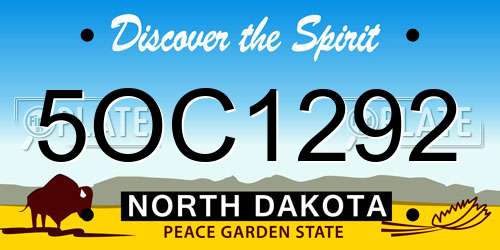 5OC1292 North Dakota License Plate