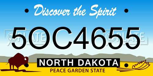 5OC4655 North Dakota License Plate